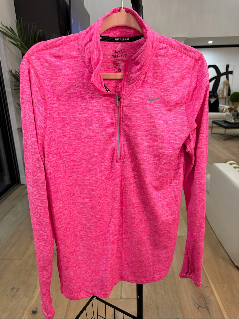 Nike Women’s Hot Pink Dri-FIT Long Sleeve Quarter-Zip Top